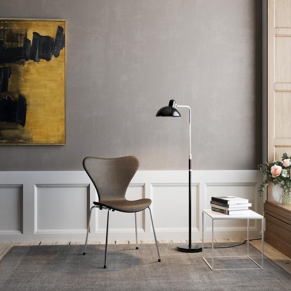 Christian Dell 'Kaiser Idell 6580-F' Floor Lamp for Fritz Hansen in Gloss Black.

 Established in 1872, Fritz Hansen has become synonymous with legendary Danish design. Combining timeless craftsmanship with an emphasis on sustainability, the brand’s