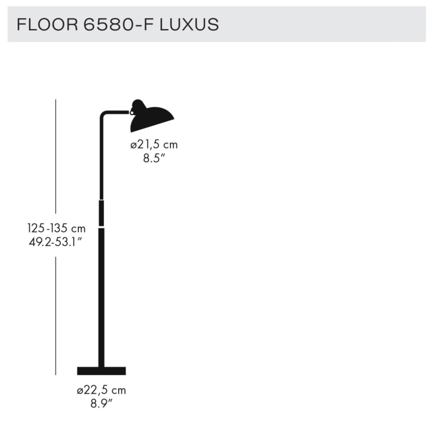 Metal Christian Dell 'Kaiser Idell 6580-F' Floor Lamp for Fritz Hansen in Gloss Black For Sale