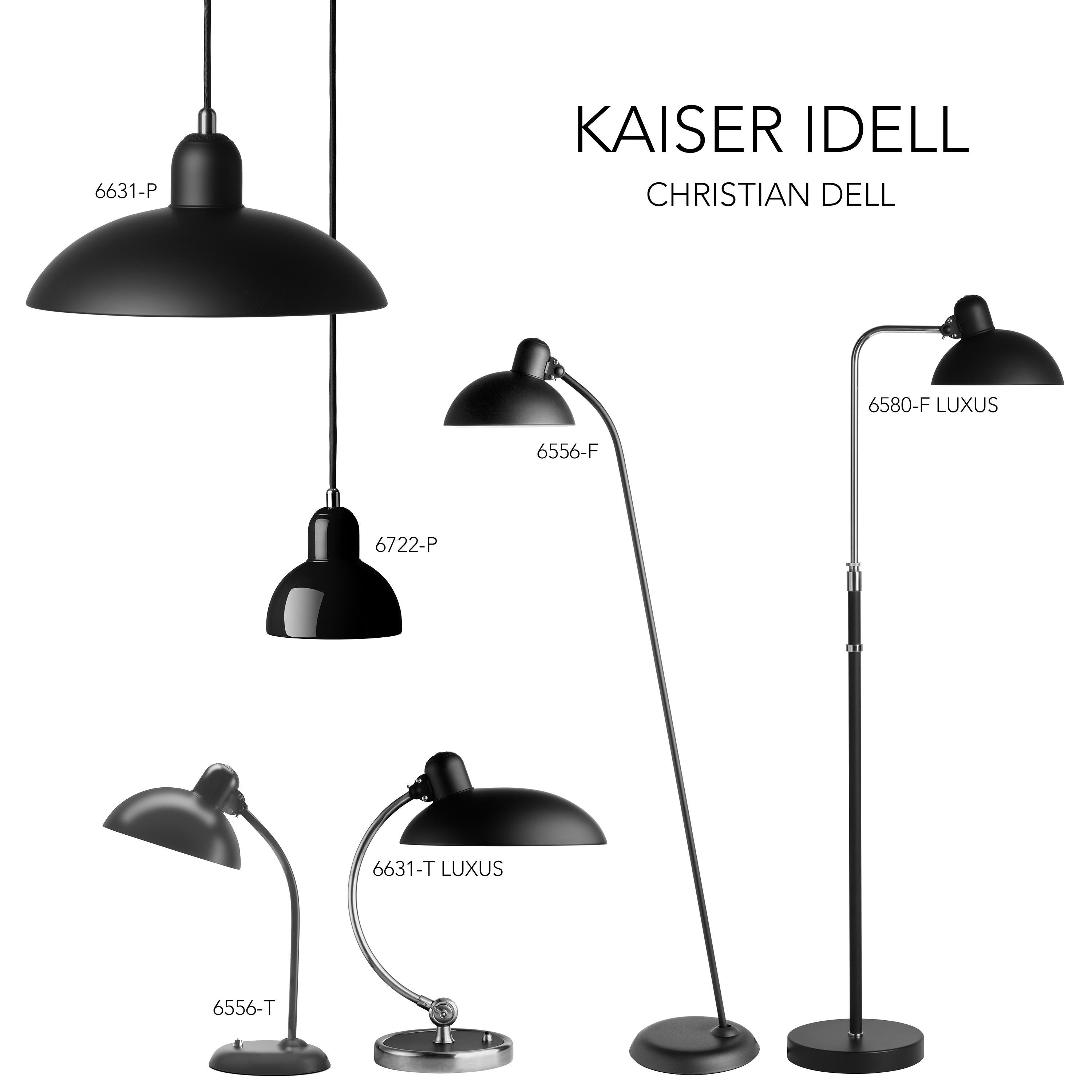 Christian Dell 'Kaiser Idell 6580-F' Floor Lamp for Fritz Hansen in Gloss Black For Sale 1