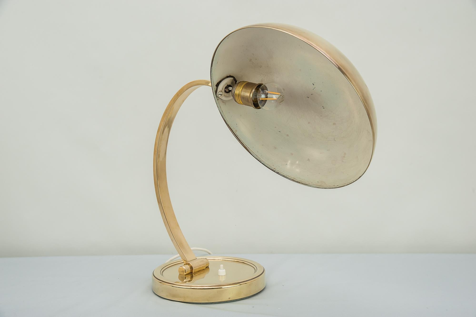 Christian Dell, Kaiser table lamp
A brass table lamp designed by Christian Dell and produced by Kaiser Leuchten & Co, Germany.

Original condition.