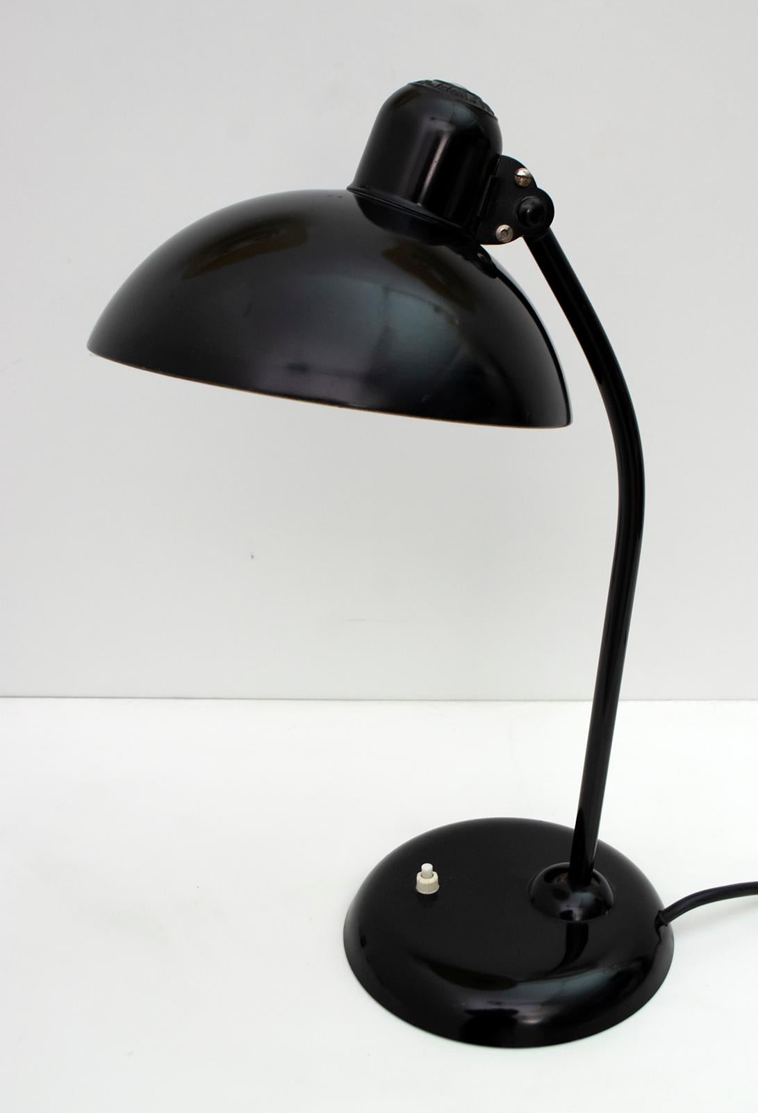 German Christian Dell Original Metal Table Lamp Model 6556 by Idell Kaiser, 1930s