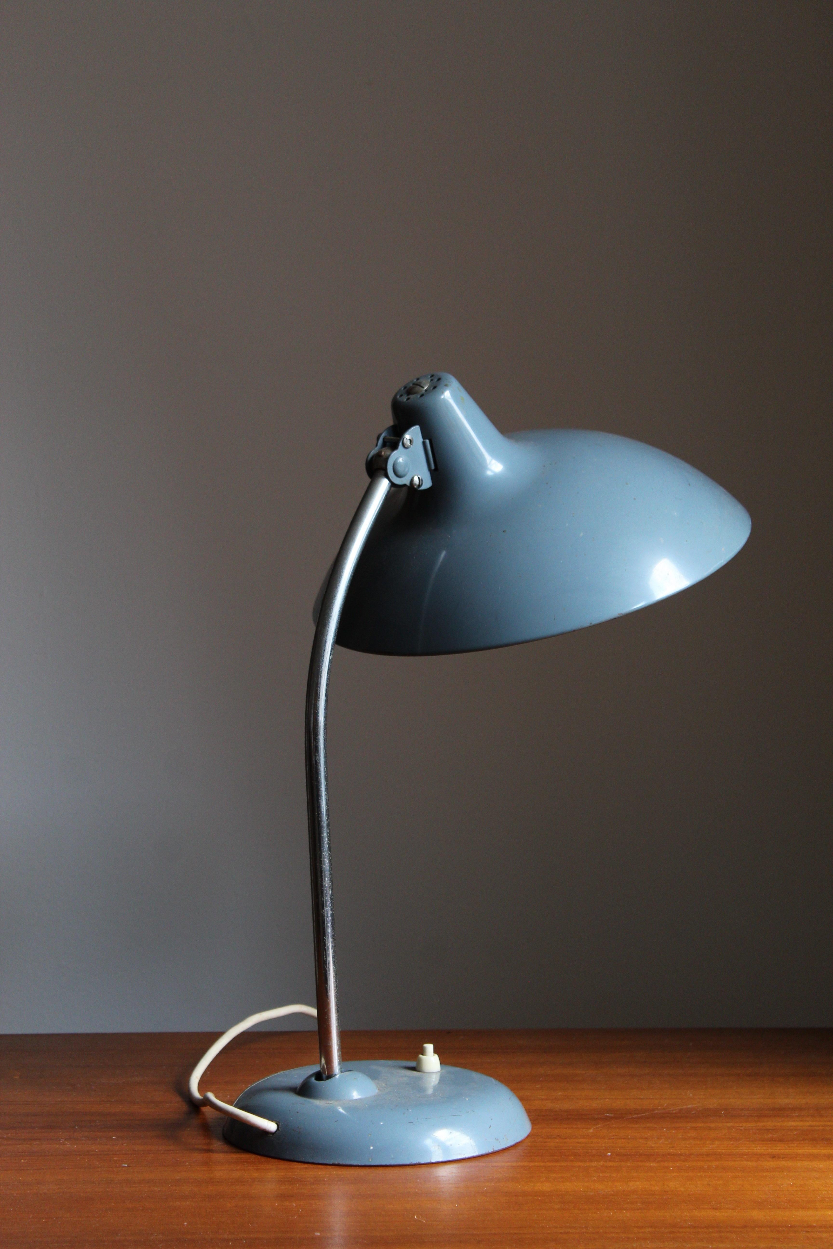 Christian Dell, Table Lamp, Metal, Lacquered Metal, Germany, 1960s In Good Condition In High Point, NC