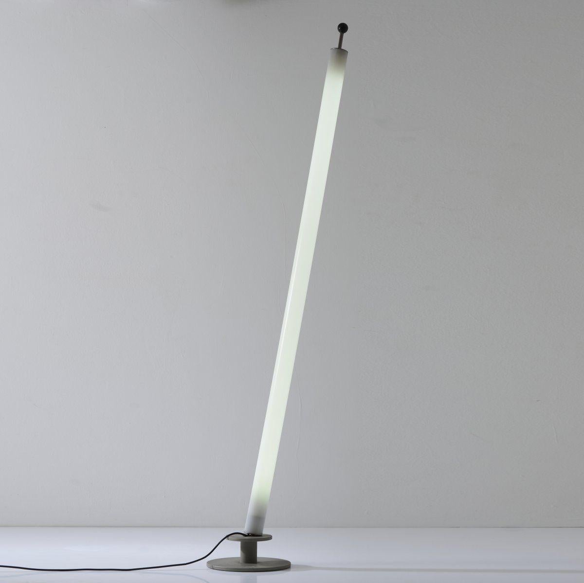 
Christian Deuber, ‘Tube’ floor lamp, 1997/1998. 
Made by Pallucco, Rome. Cast metal, sheet metal, tubular metal.
H. 183 cm x ø base 28 cm