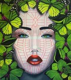 Chikhim Chin...vibrant Asian woman face in pop art inspired by tribal culture