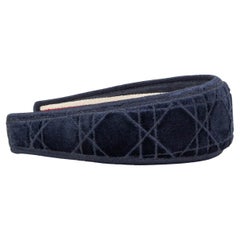 CHRISTIAN DIO midnight blue 2021 CANNAGE EMBROIDERED VELVET Headband