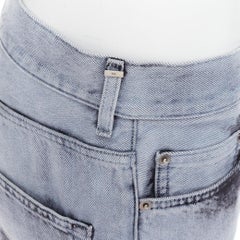 CHRISTIAN DIOR 01 blue black paint effect washed denim cropped jeans FR36 S