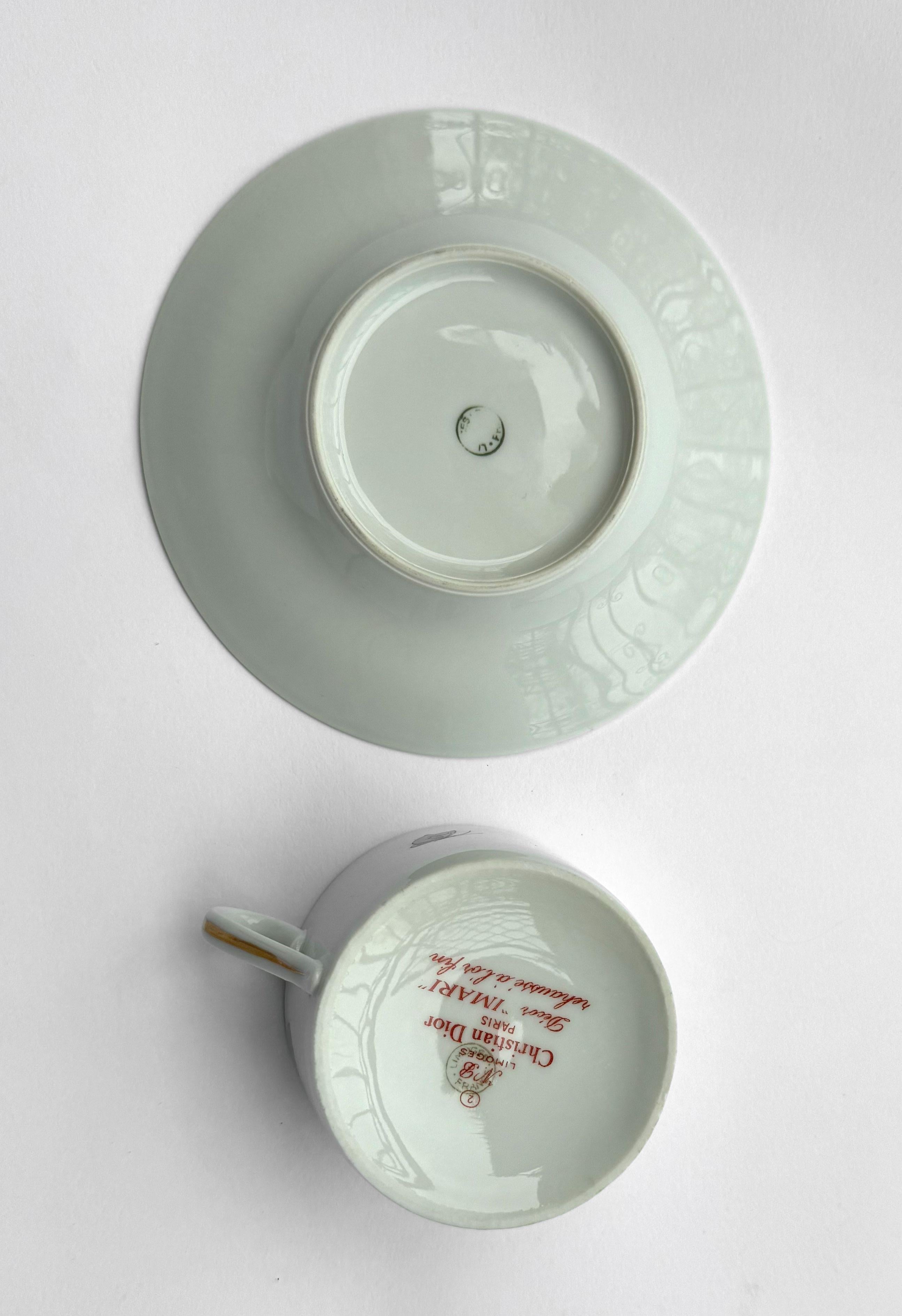 Christian Dior 10 Cups for Limoges–Unused Porcelain with Imari-Inspired Pattern For Sale 1