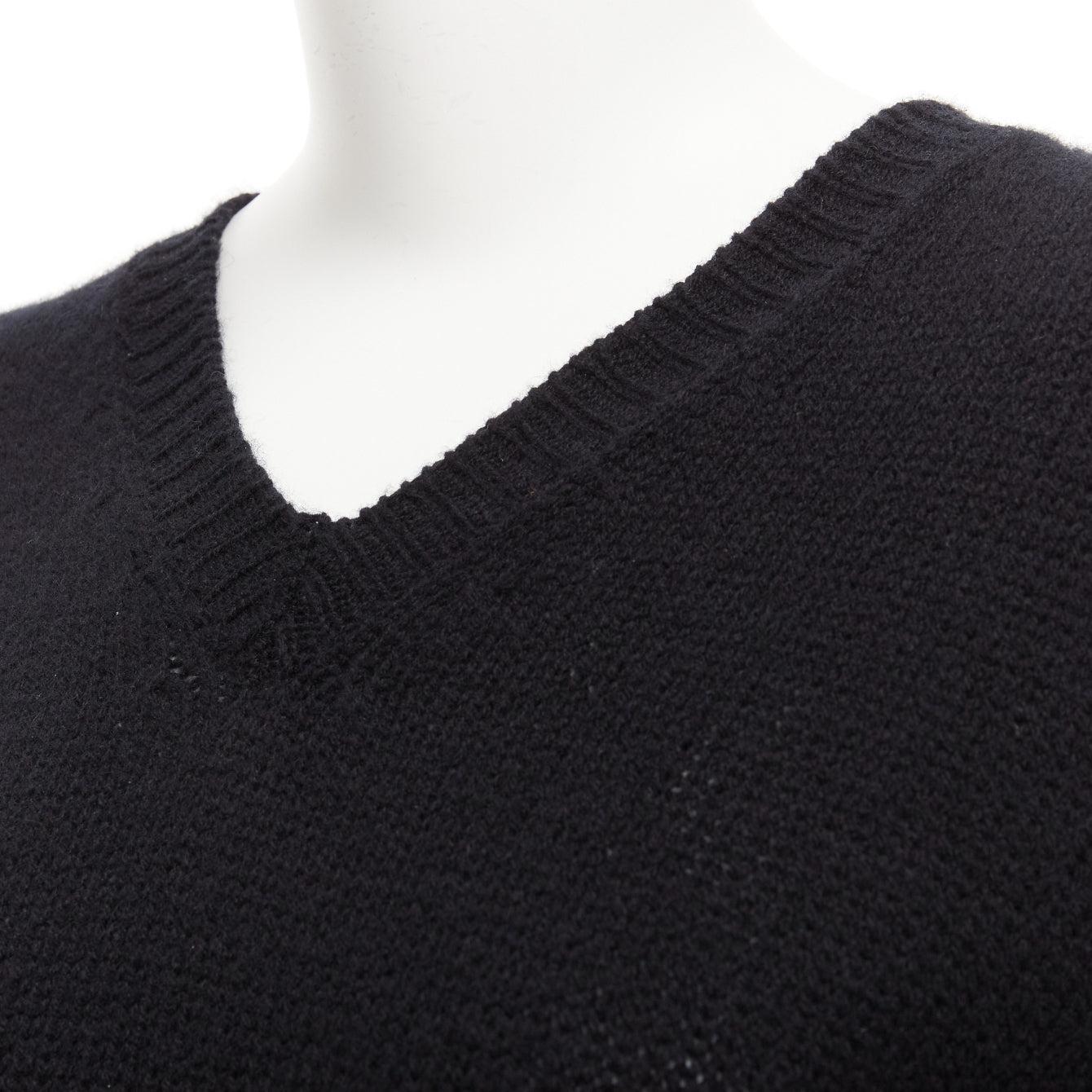 CHRISTIAN DIOR 100% cashmere J'adior Amor black red cropped sweater FR34 XS For Sale 2