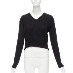 CHRISTIAN DIOR 100% cachemira J'adior Amor negro rojo jersey corto FR34 XS
