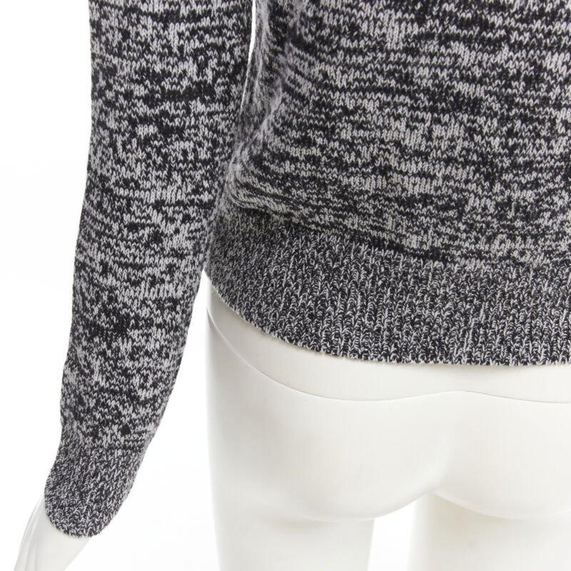 CHRISTIAN DIOR 100% cashmere melange grey dragon illustration sweater FR34 XS For Sale 3