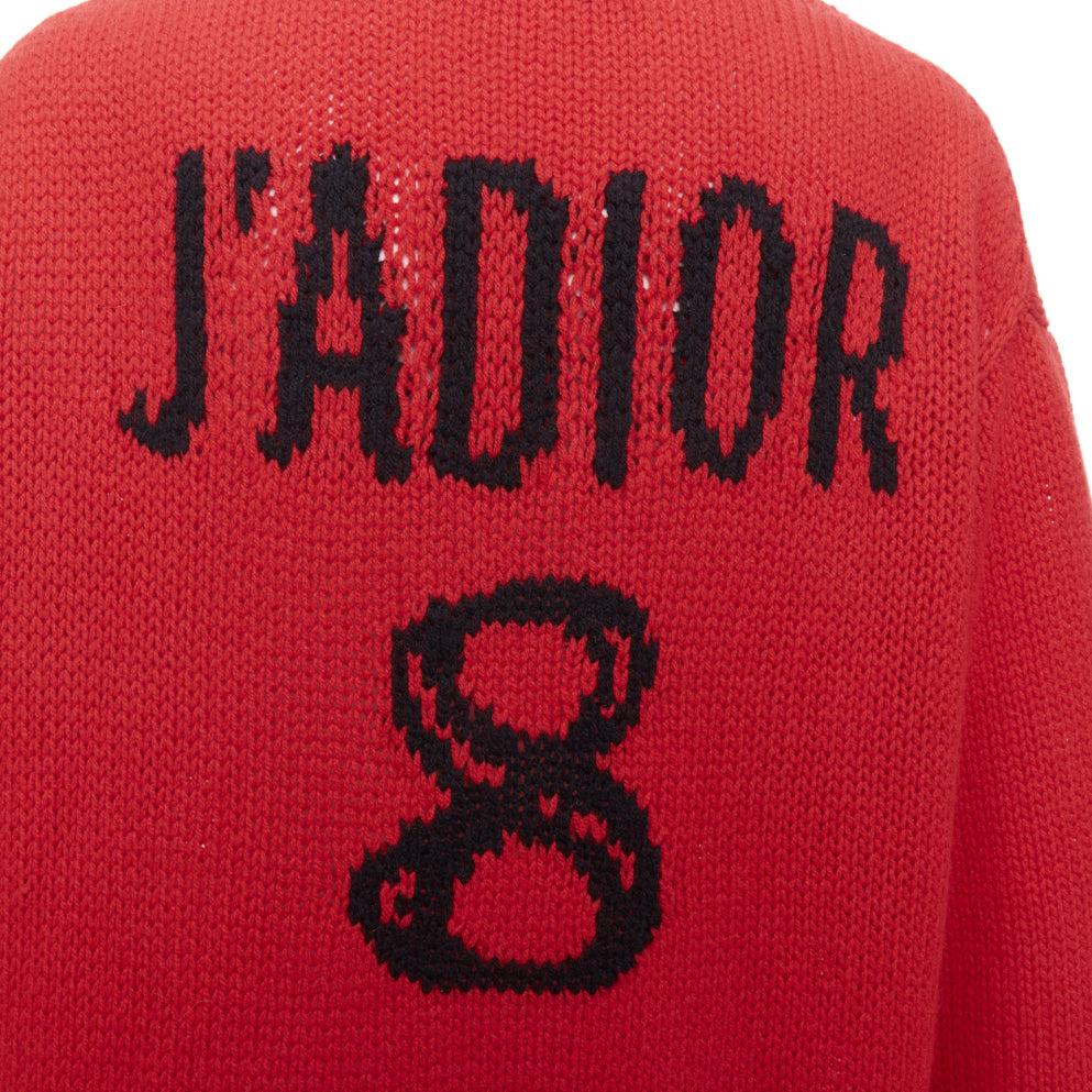 CHRISTIAN DIOR 100% cashmere red black J'Adior 8 oversized sweater FR34 XS For Sale 1