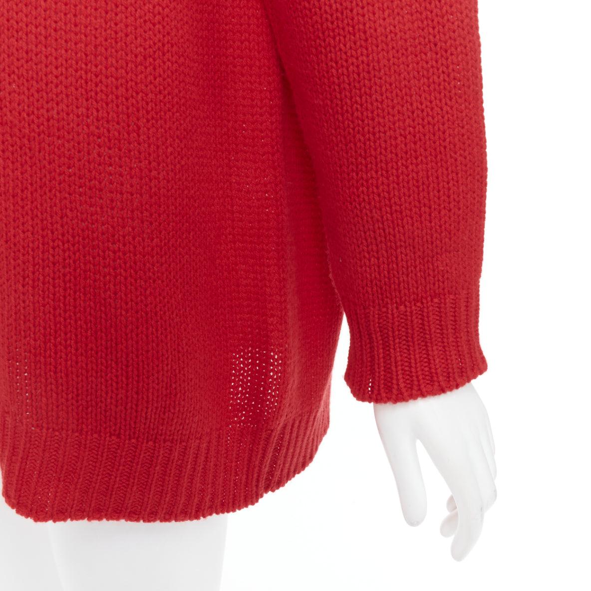 CHRISTIAN DIOR 100% cashmere red black J'Adior 8 oversized sweater FR34 XS For Sale 2