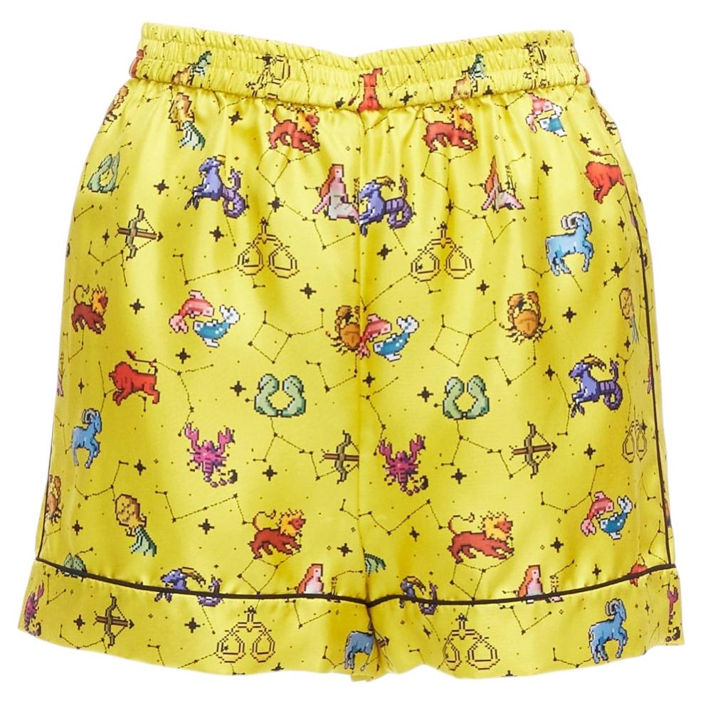 Christian Dior 100% seta Boxer Lucky Dior giallo astrologia FR32 XXS in vendita
