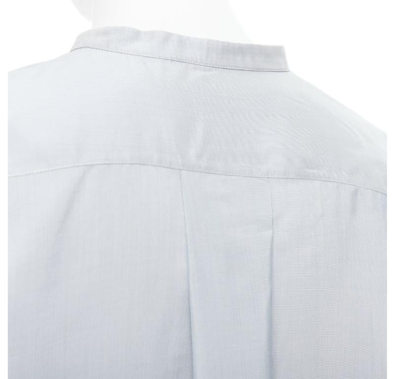 CHRISTIAN DIOR 100% Seide Puderblaues CD Bienen Logo hi low Shirt FR34 XS im Angebot 2