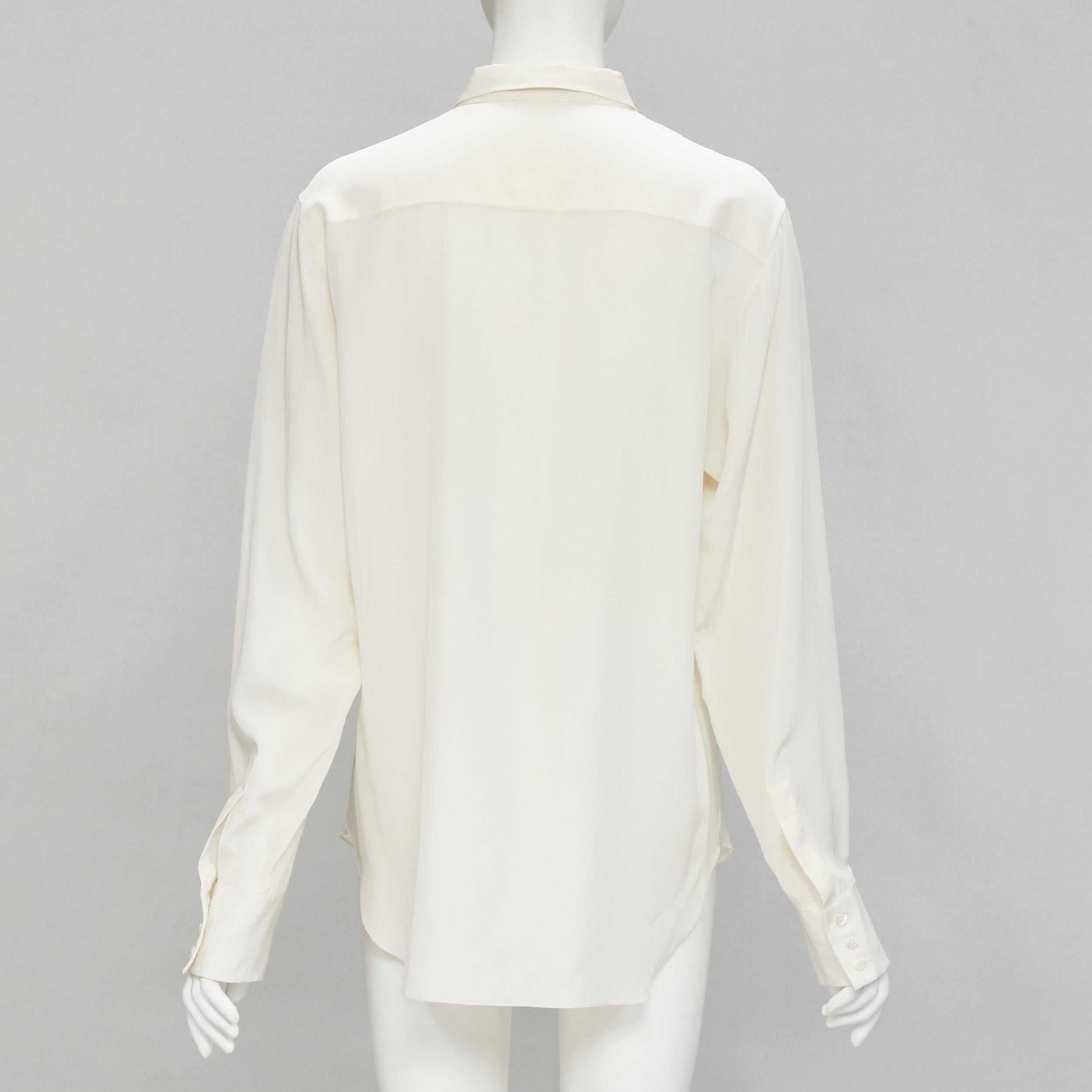 CHRISTIAN DIOR 100% silk sheer floral embroidery long sleeve shirt FR44 XL In Good Condition For Sale In Hong Kong, NT