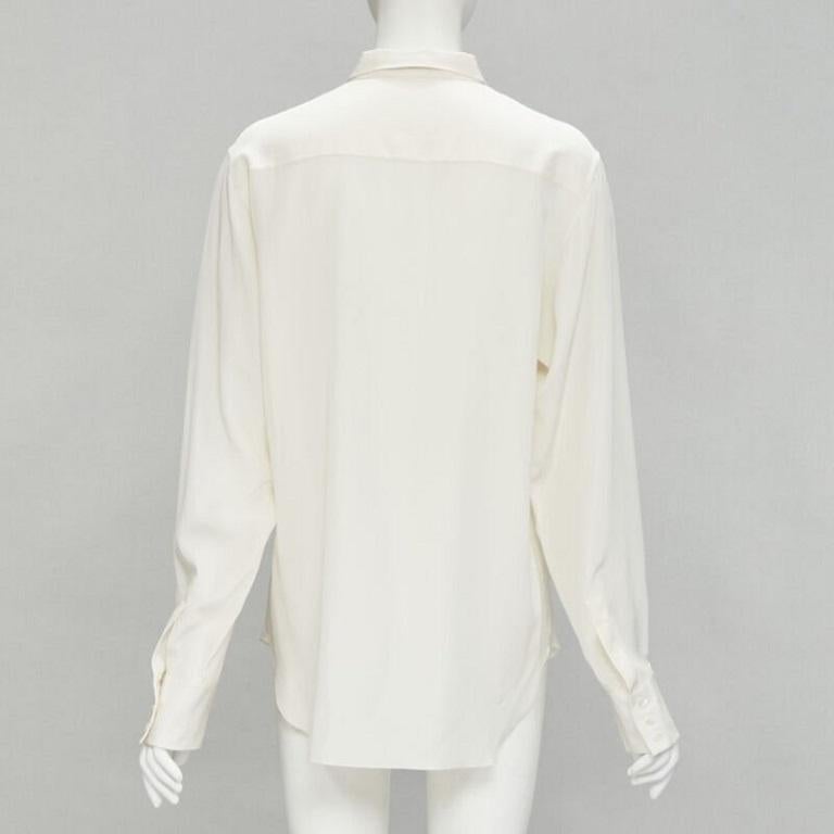 CHRISTIAN DIOR Chemise à manches longues à broderie florale transparente 100 % soie FR44 XL Pour femmes en vente