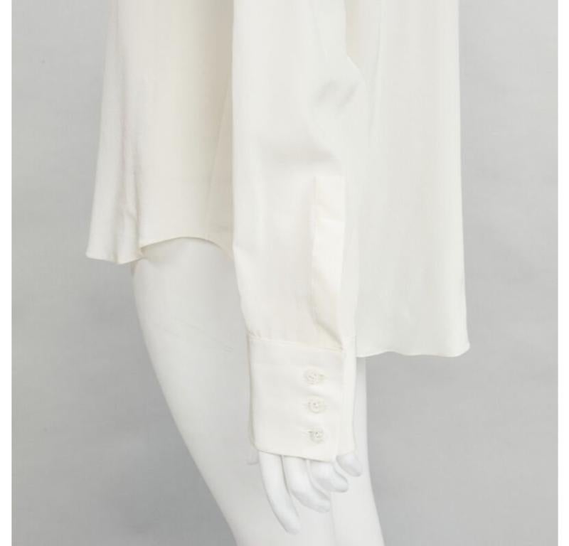CHRISTIAN DIOR Chemise à manches longues à broderie florale transparente 100 % soie FR44 XL en vente 2