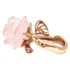 Christian Dior 18 Karat Gold Rose Quartz Ring