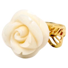 Christian Dior 18k "Rose Dior Pre Catelan" Yellow Gold & Diamond Ring