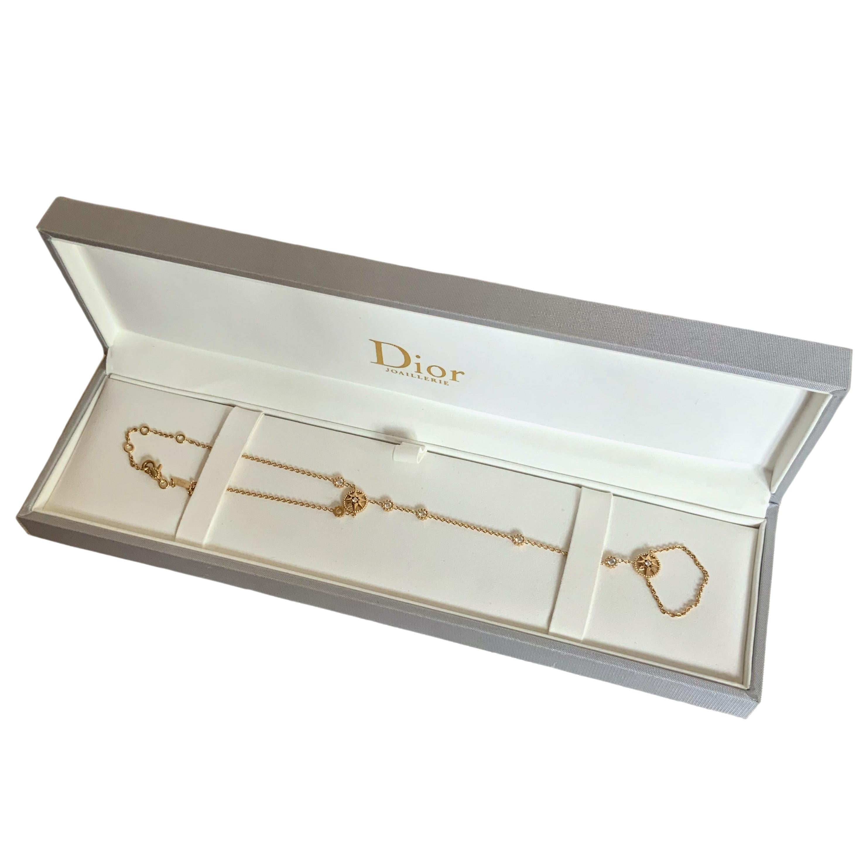 Dior Rose Des Vents “Rose Céleste” Mother Of Pearl & Onyx, Diamonds, 18  Carat Yellow Gold Bracelet – Les Pierres de Julie