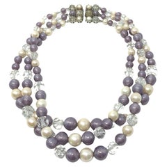 Christian Dior 1959 Vintage Three-Row Glass Bead Necklace
