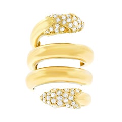 Christian Dior 1960s Diamond-set Gold Snake Ring