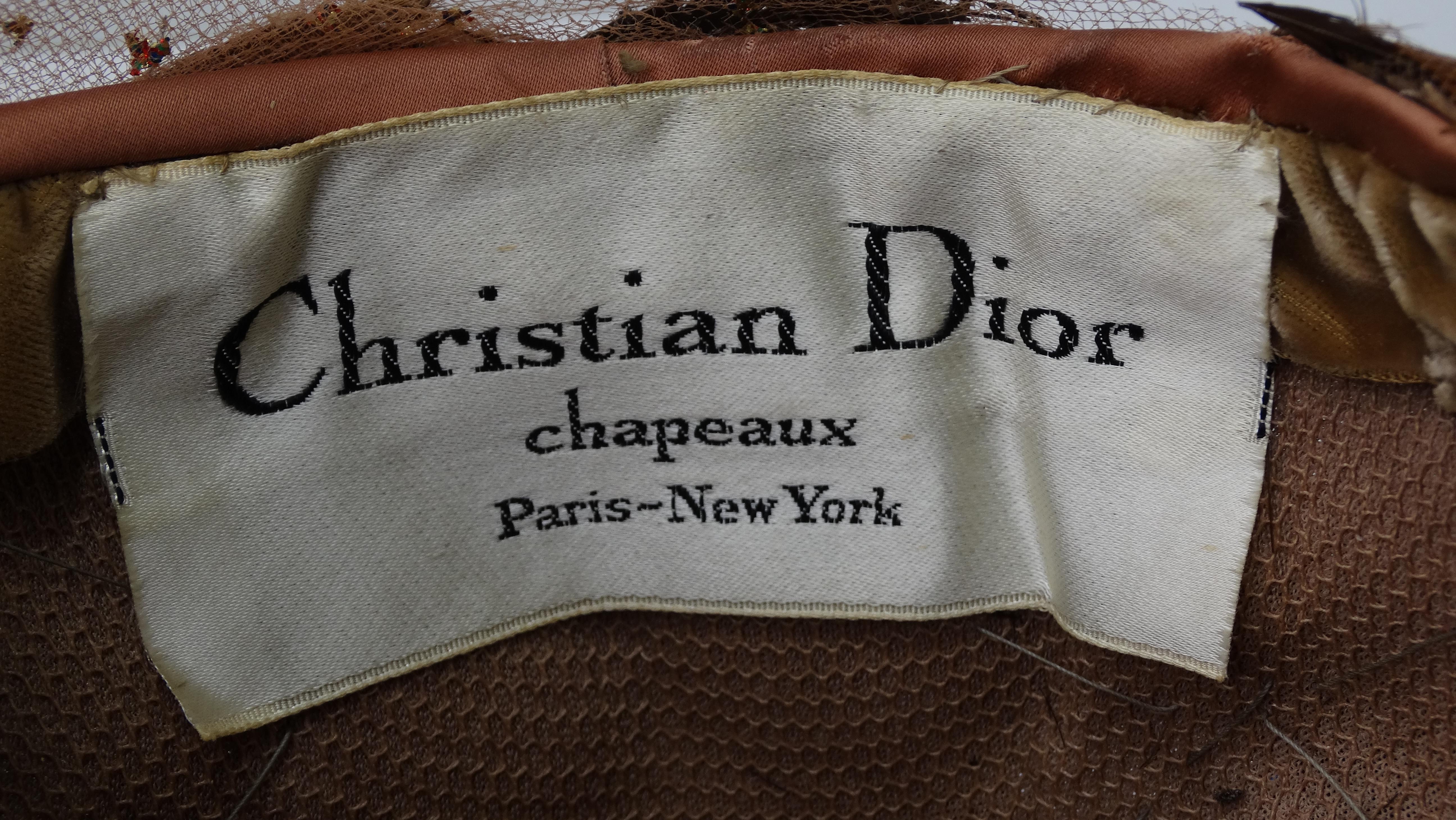 Christian Dior 1960's Turban aus Feder und Tüll im Angebot 2