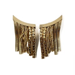 Christian Dior 1960s Gold Plated Vintage Chain Tassel Earrings