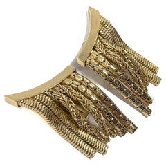 Christian Dior 1960s Gold Plated Vintage Chain Tassel Earrings