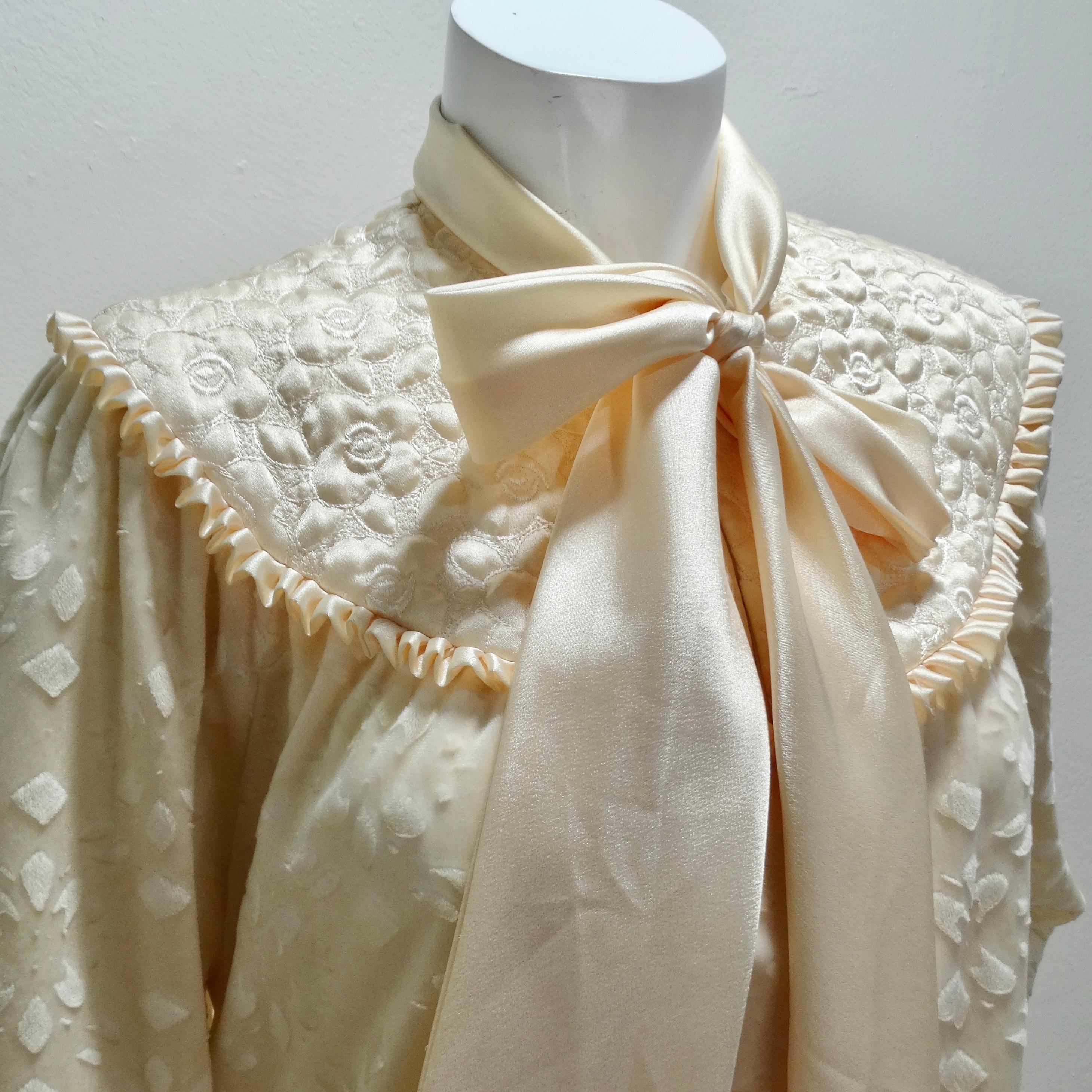Christian Dior 1960s Ivory Velvet Maxi Dress Bon état - En vente à Scottsdale, AZ