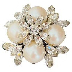 Christian Dior 1962 Opulent Haute Couture Iconic Rare Pearls Snowflake Brooch