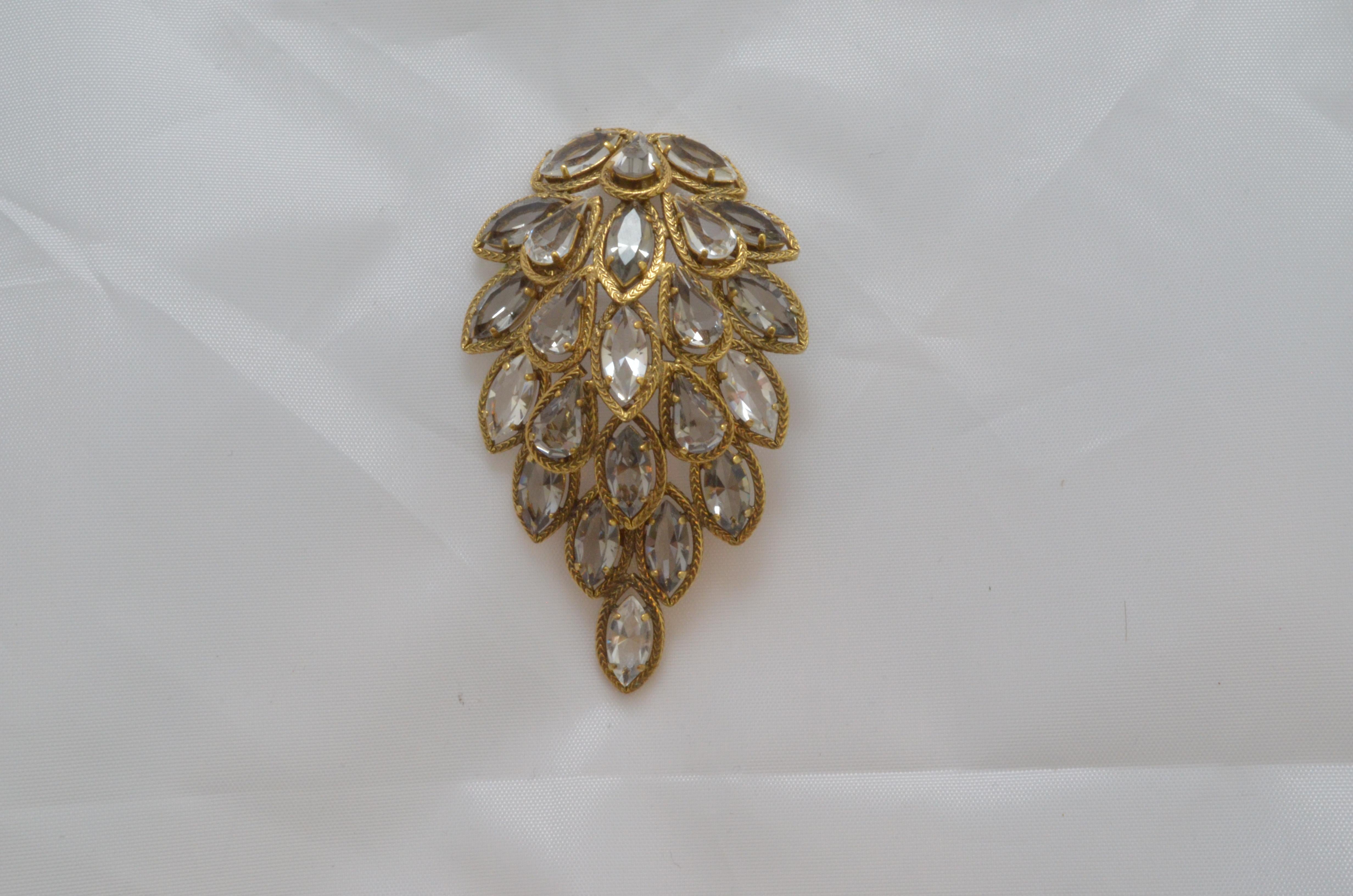 vintage crystal brooch