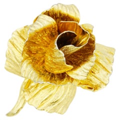 Christian Dior 1964 Vintage Large Flower Vivid 3D Rose Blossom Flourish Brooch