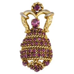 Christian Dior 1964 Vintage Iconic Pavé Diamond Amethyst Openwork Brooch
