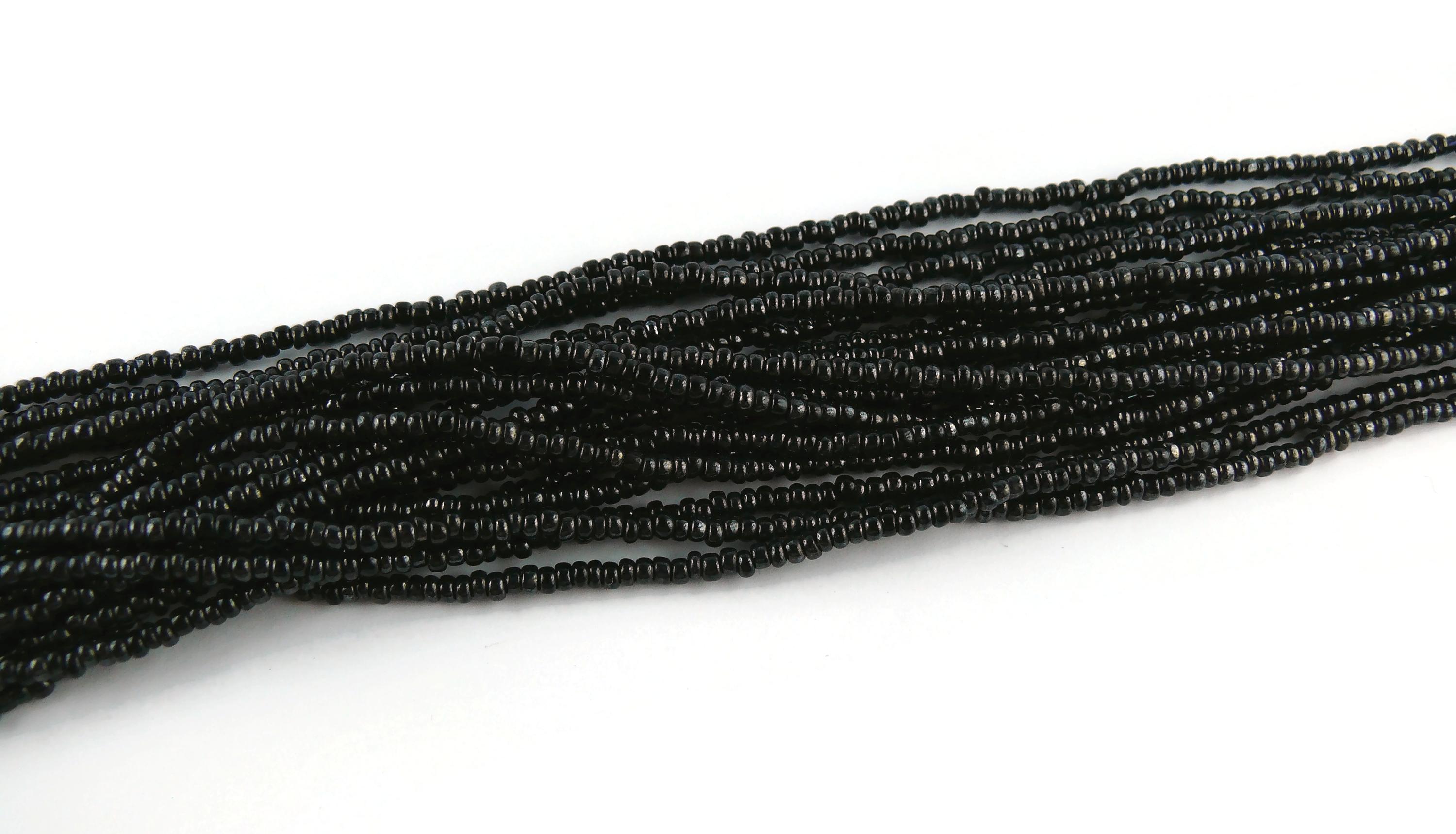 Christian Dior 1965 Multistrand Black Bead and Crystal Dome Collar Necklace For Sale 2