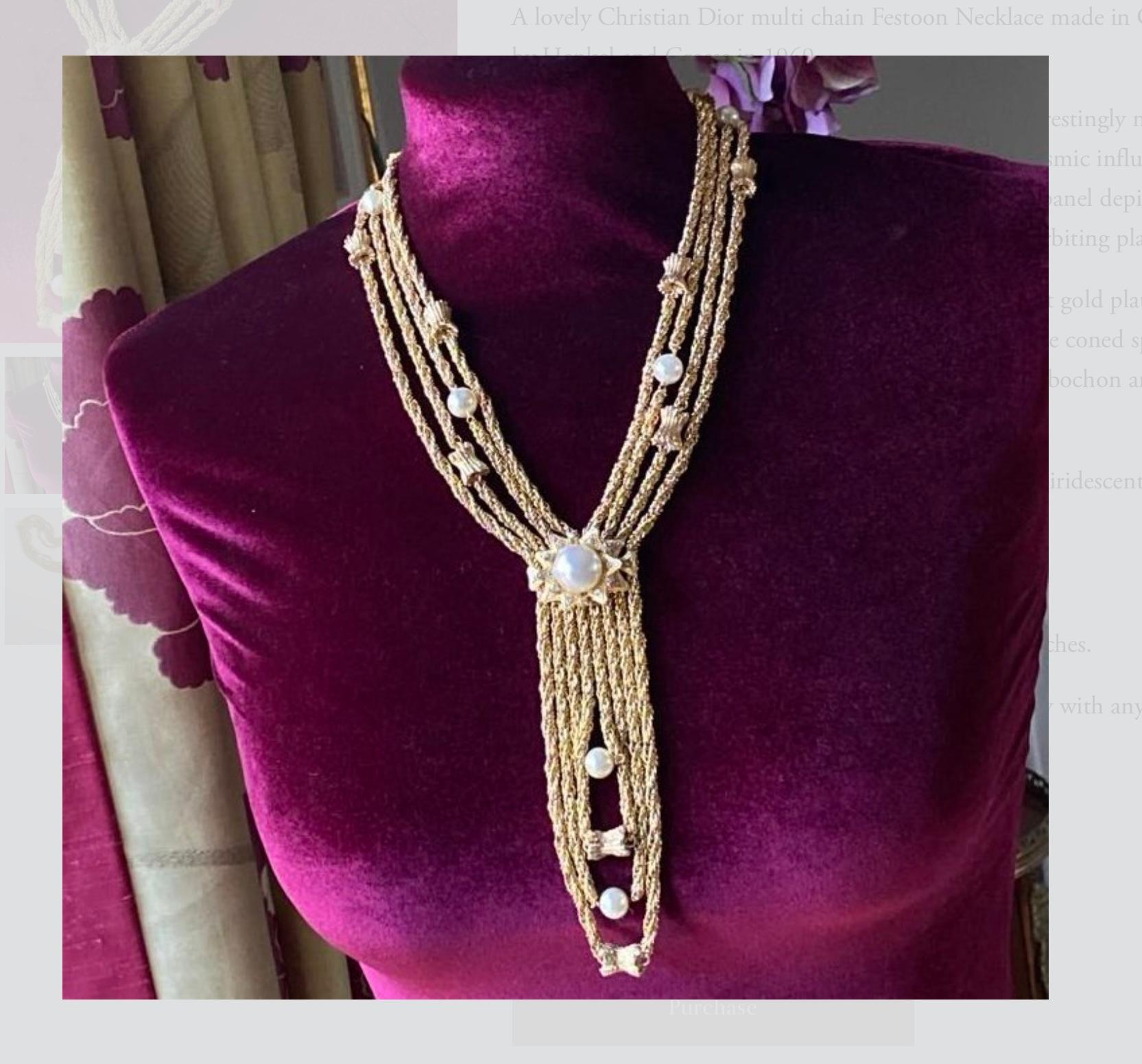 Christian Dior, 1969, Feston. Collier en chaîne en vente 1
