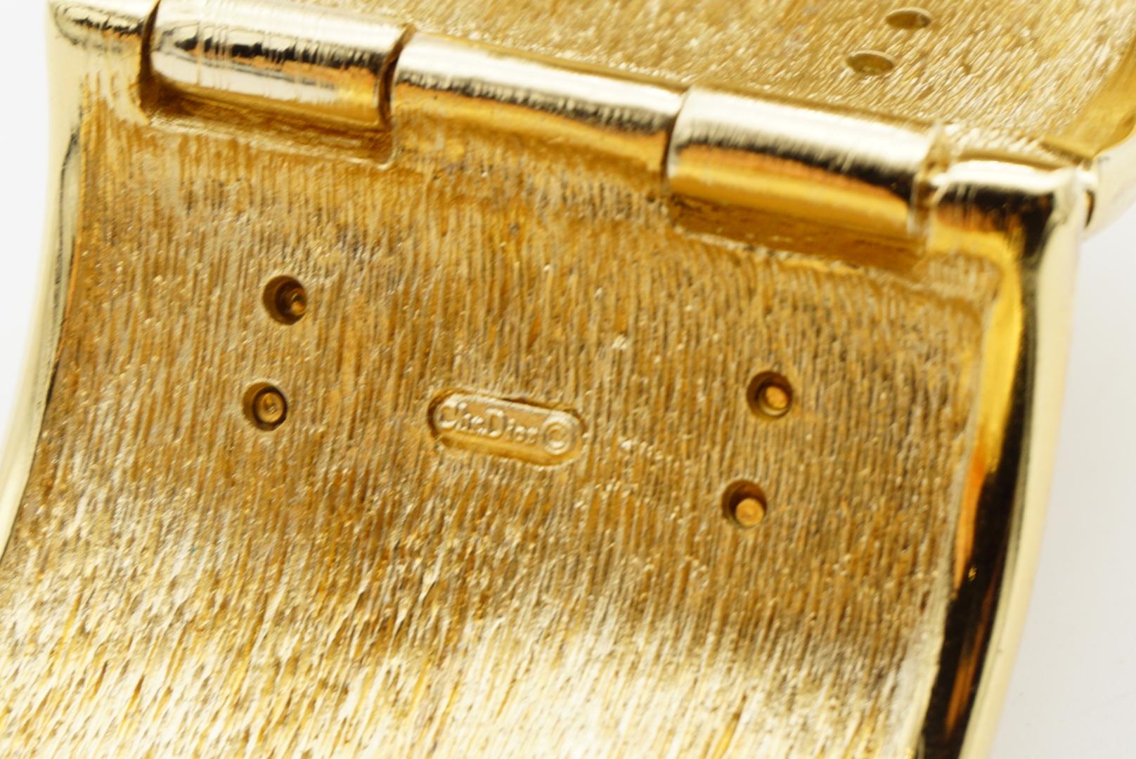 Christian Dior 1970s Círculo Todo Logotipo CD Manschette Chunky Bangle Pulsera Brazalete 9