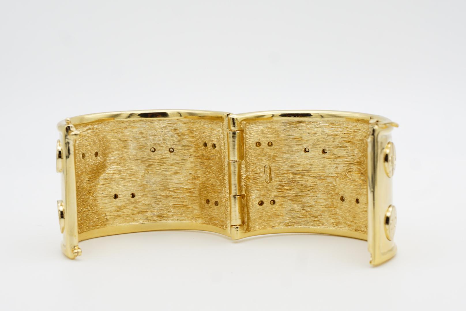 Christian Dior 1970s Circle All Logo CD Manschette Chunky Bangle Cuff Bracelet For Sale 9