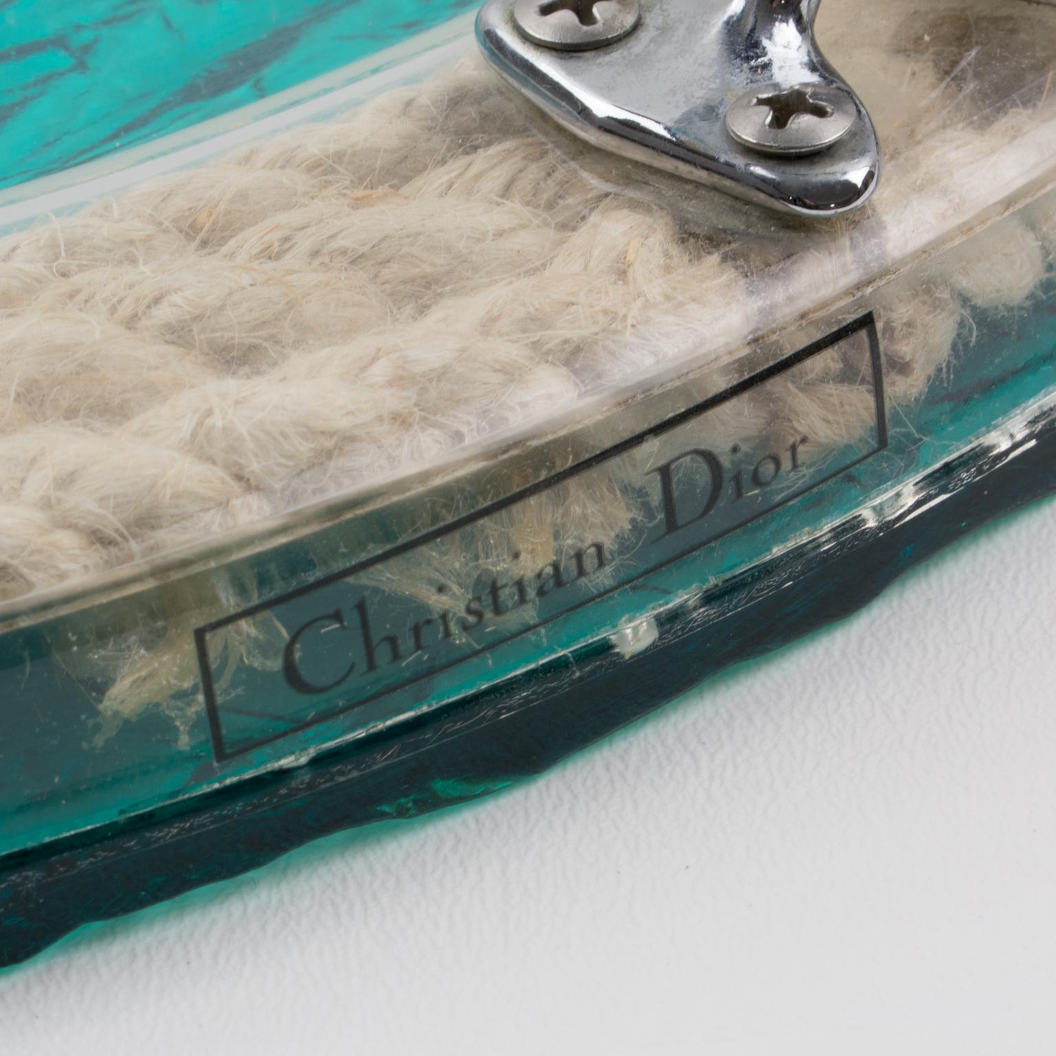 Christian Dior 1970s Lucite and Rope Barware Serving Tray 5