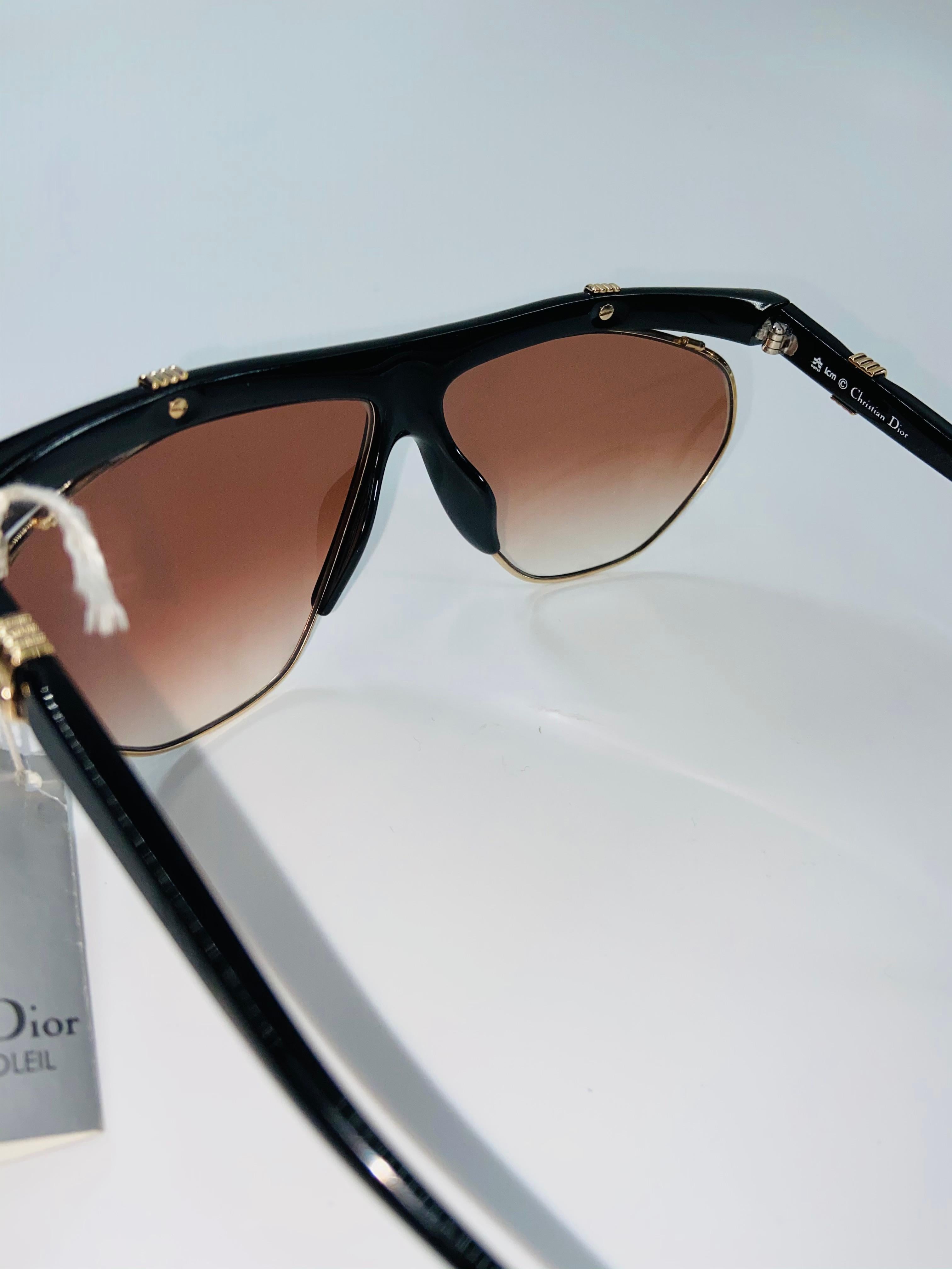 Marron Christian Dior - Lunettes de soleil vintage en optyl, en stock, années 1970 en vente