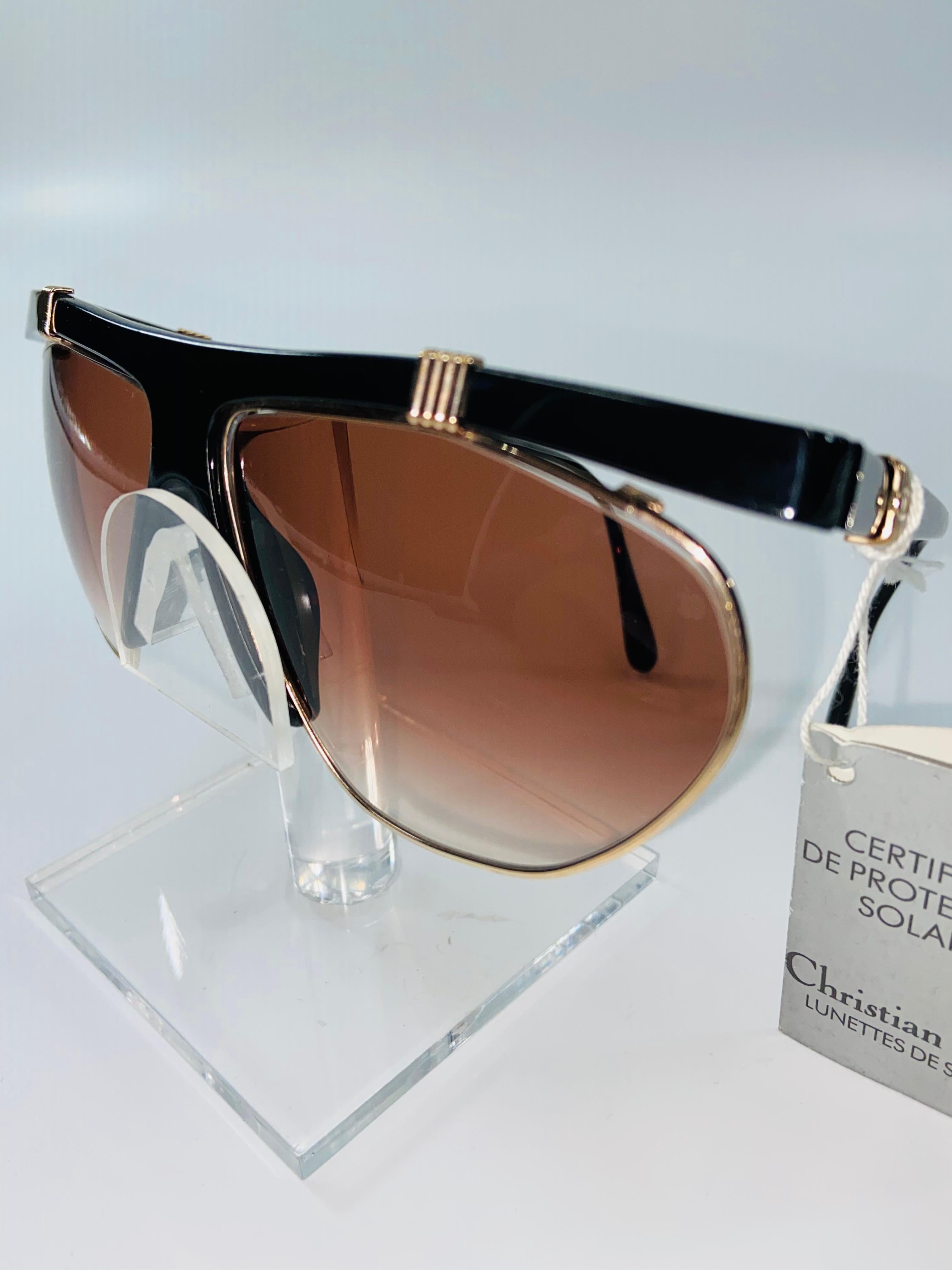 Christian Dior 1970's Optyl Deadstock Vintage Sunglasses In Excellent Condition For Sale In Los Angeles, CA