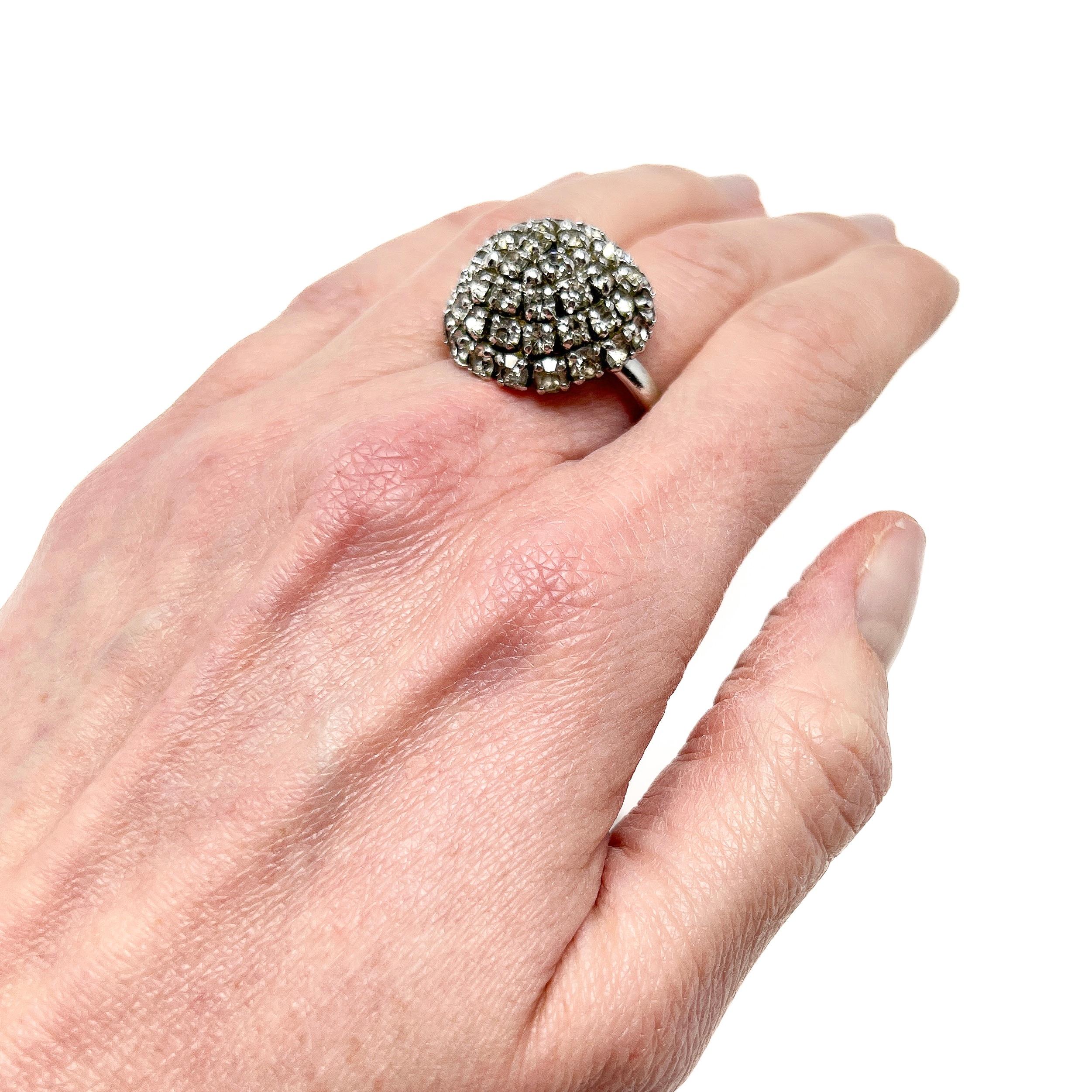 Christian Dior 1970s Statement Vintage Rhinestone Cocktail Ring For Sale 4