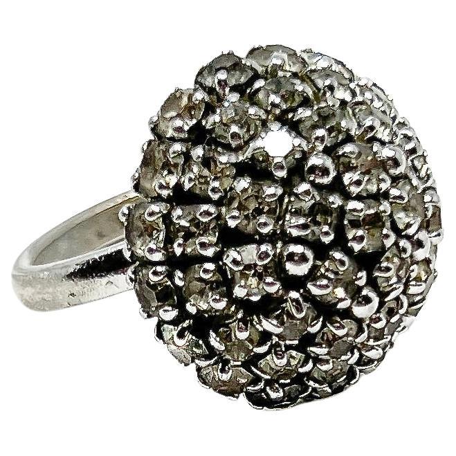 Christian Dior 1970s Statement Vintage Rhinestone Cocktail Ring For Sale