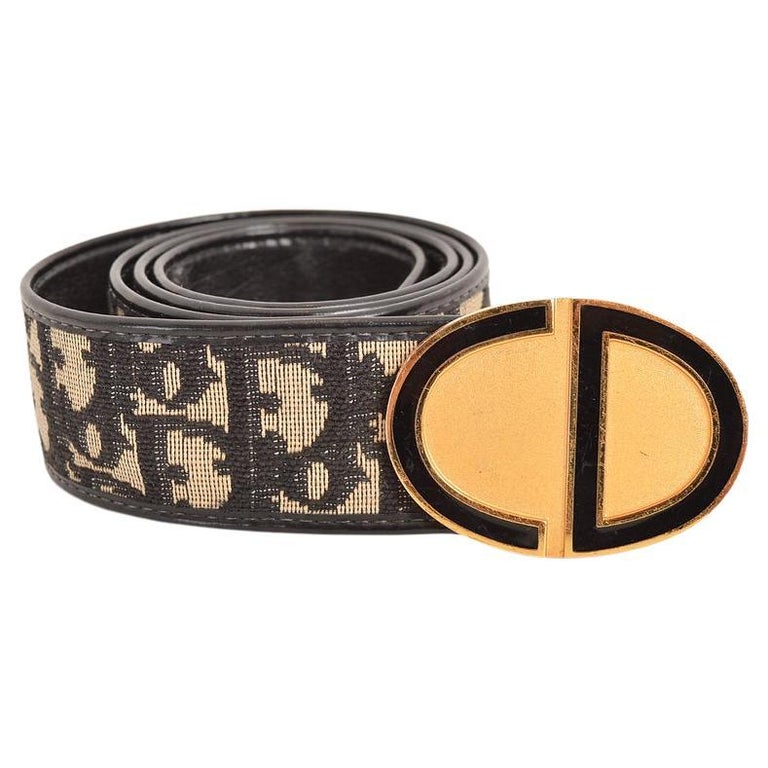 Reversible Belt Strap Black CD Diamond Canvas and Smooth Calfskin, 40 MM