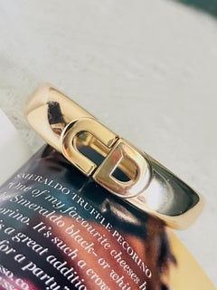 Christian Dior 1970s Vintage Glow CD Logo Chunky Clamper Cuff Bangle Bracelet