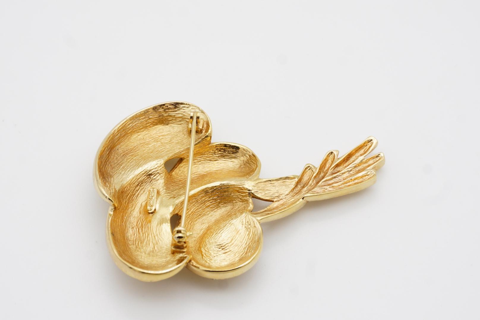 Christian Dior 1970s Vintage Large Layers Palm Leaf Mushroom Crystals Brooch 7