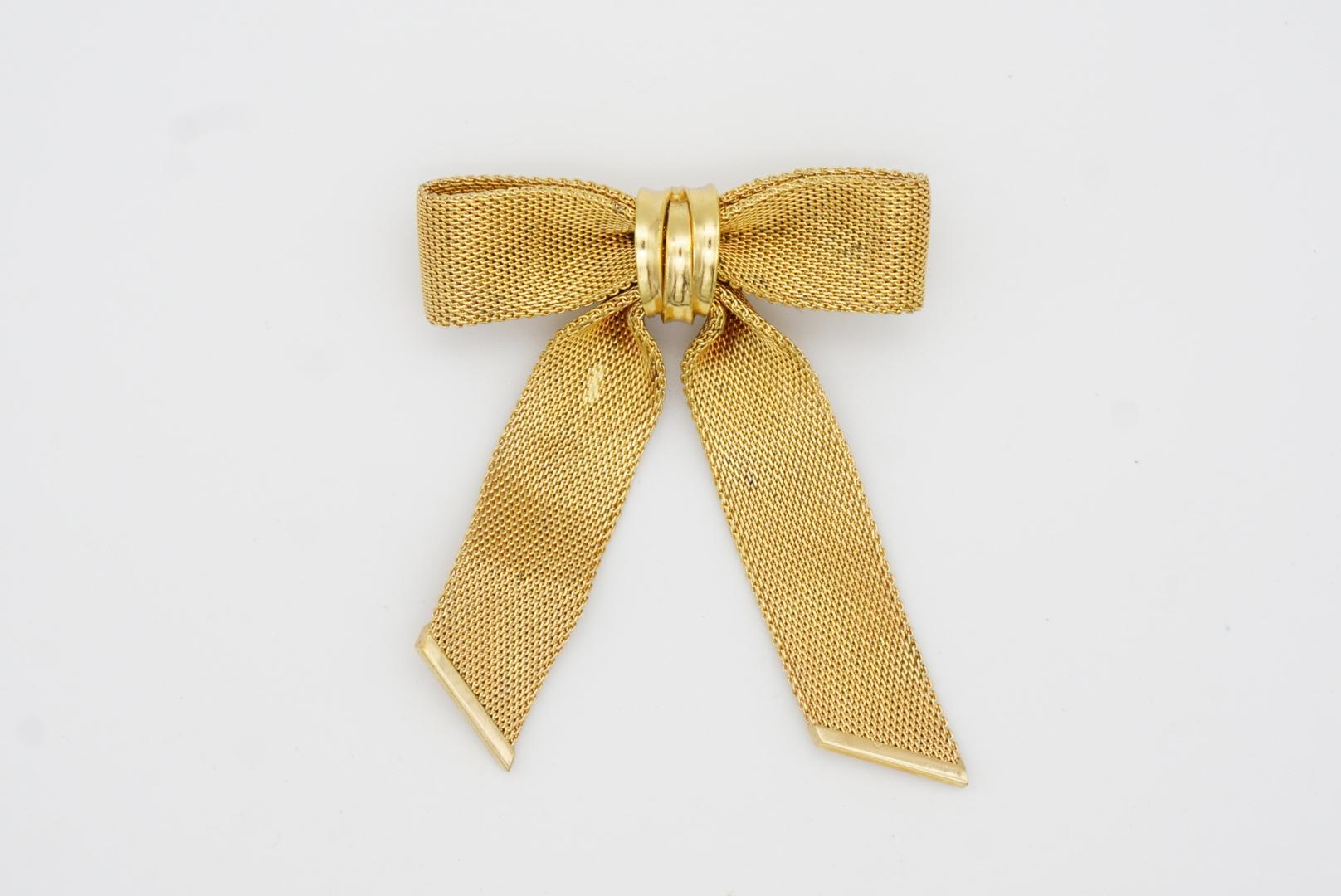 Christian Dior 1972 Vintage Large Knot Bow Ribbon Butterfly Mesh Elegant Brooch For Sale 4