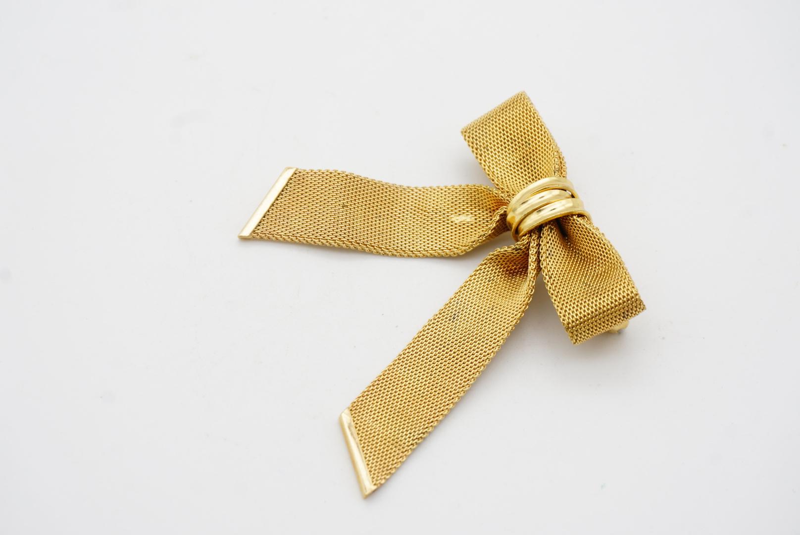 Christian Dior 1972 Vintage Large Knot Bow Ribbon Butterfly Mesh Elegant Brooch For Sale 6