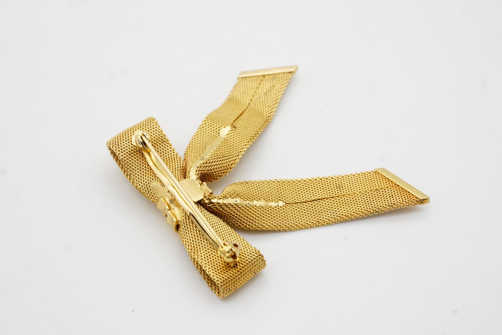 Christian Dior 1972 Vintage Large Knot Bow Ribbon Butterfly Mesh Elegant Brooch For Sale 7