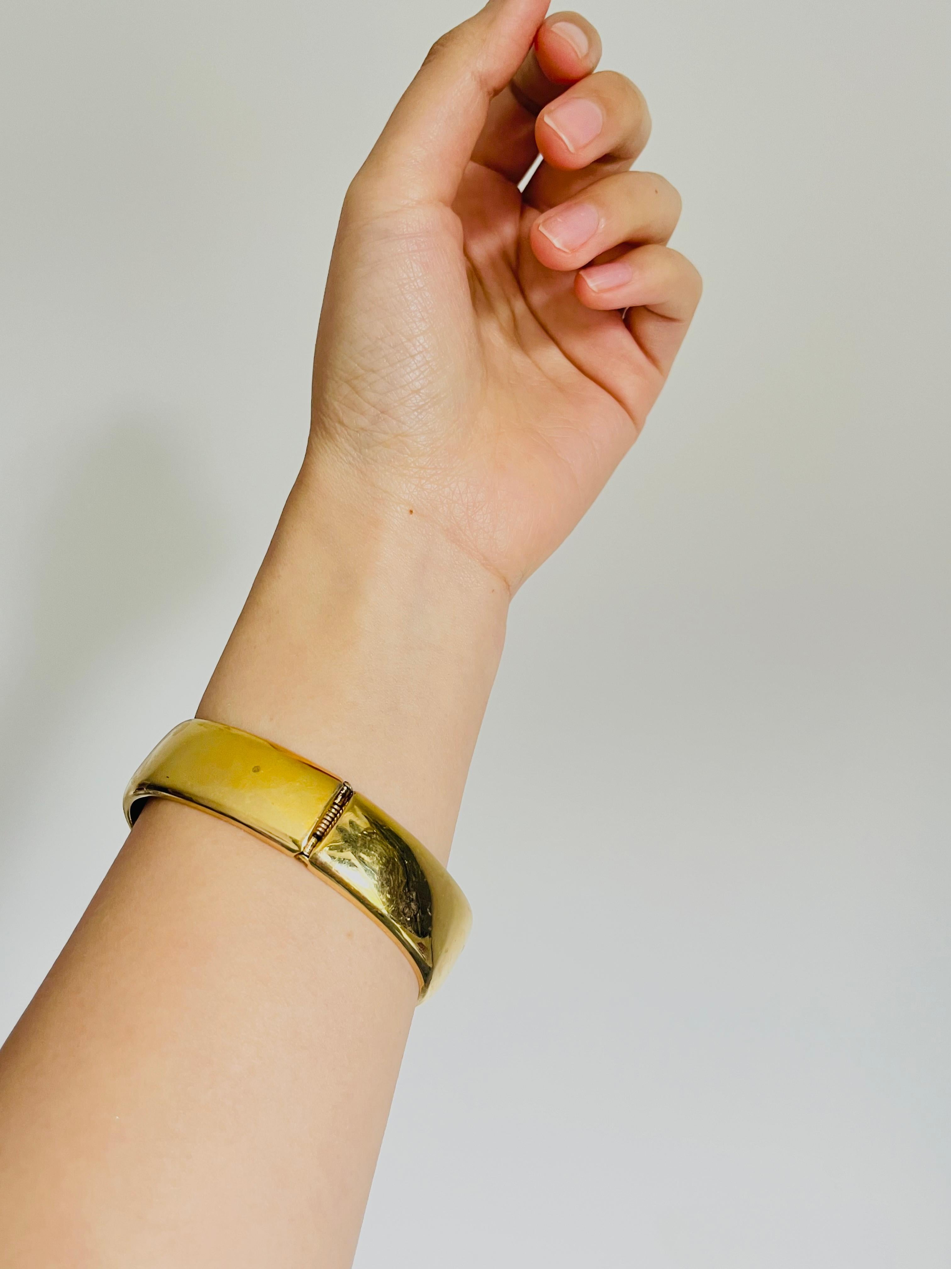 Christian Dior 1973 Logo CD Chunky Clamper Manschette Gold Cuff Pulsera brazalete en venta 4